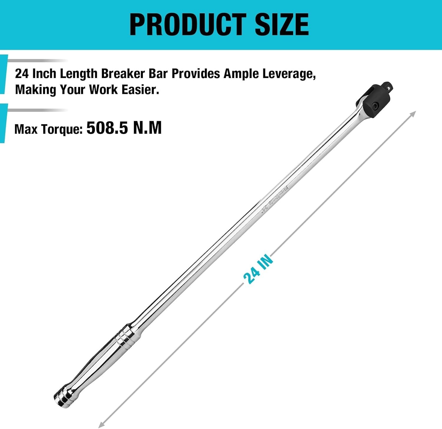 DURATECH Breaker Bar, 1/2» Drive 24-Inch Breaker Bars Heavy Duty, with 240° Fle