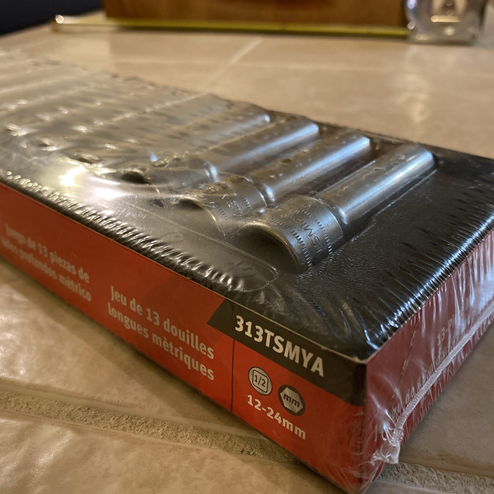 Snap On 1/2″ drive 6-point DEEP socket SET 12 thru 24 mm 313TSMYA SEALED