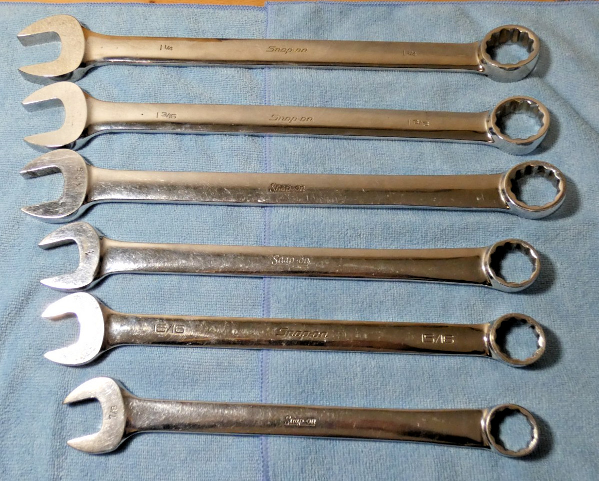 Snap-On 6 Pc. Combo Flank Drive Wrench Set SAE OEX28, OEX30B, OEX32,36,38B, 40B
