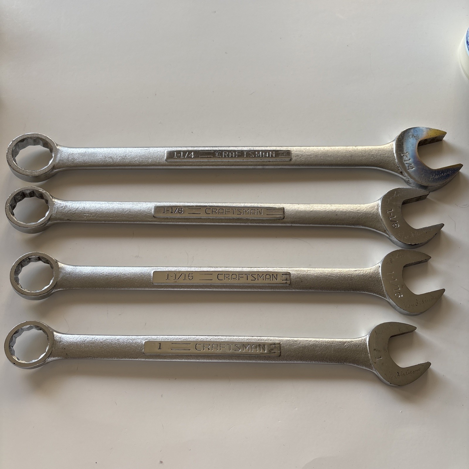 Craftsman SAE Combination Wrenches USA 12pt, 1″, 1-1/16, 1-1/18, 1-1/4 -V-SERIES