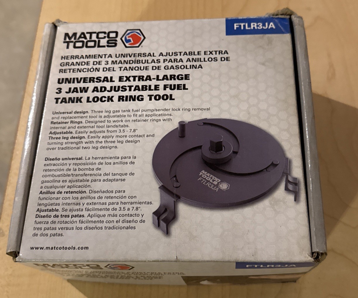 Matco FTLR3JA UNIVERSAL EXTRA LARGE 3 JAW ADJUSTABLE FUEL TANK LOCK RING TOOL