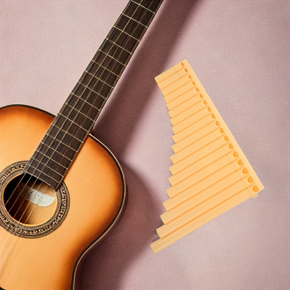 Handmade Yellow ABS Pan Flute for Students Durable Traditional Chinese Panpipe