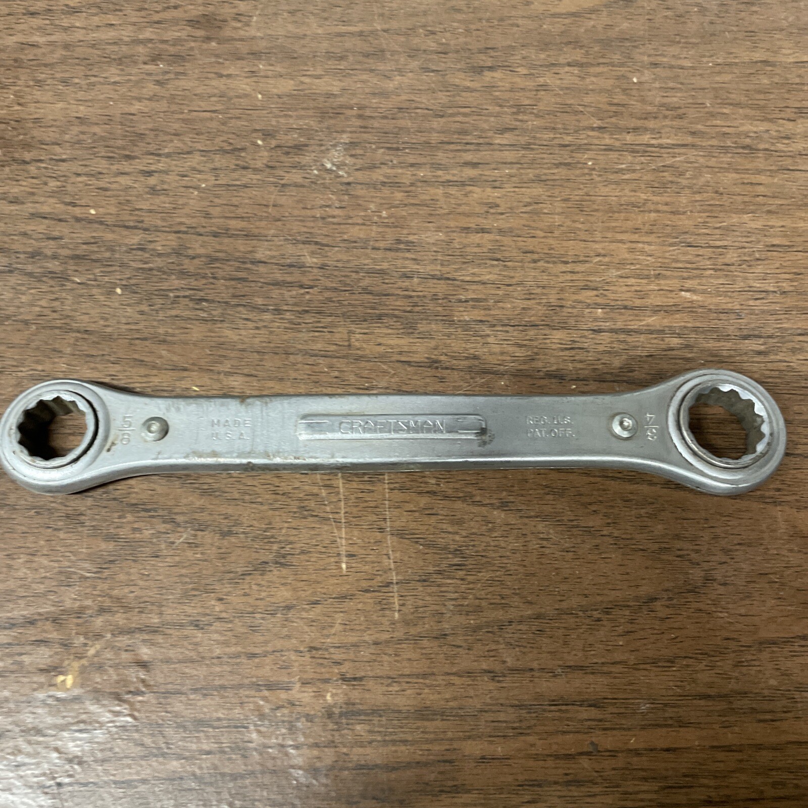 Craftsman 5/8″ x 3/4″ Box End Ratcheting Wrench Made in USA Vintage