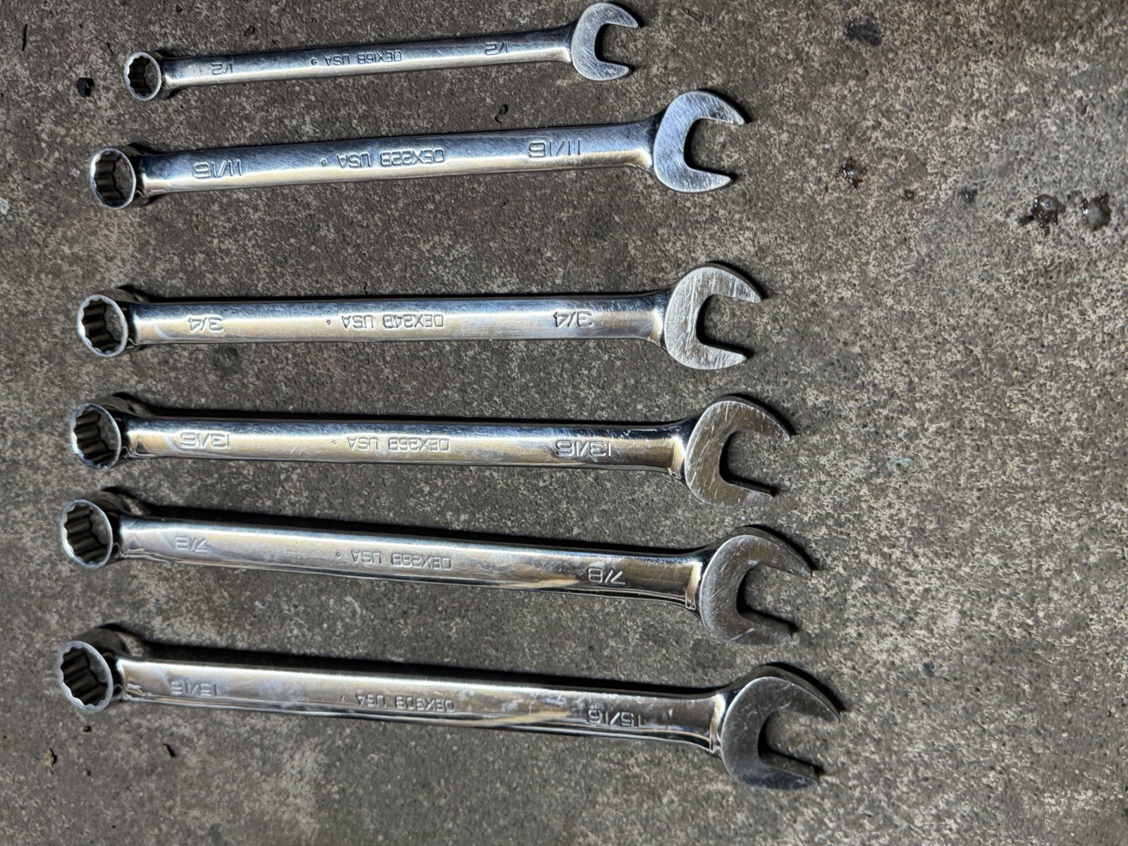 Snap On 5ps Tools Set OEX30B 15/16/7/8/13/16/3/4/11/16/1/2” Wrench USA