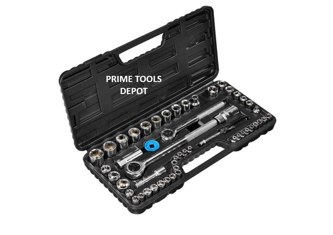 PITTSBURGH 1/4 in., 3/8 in., 1/2 in. Drive SAE and Metric Socket Set, 51-Piece