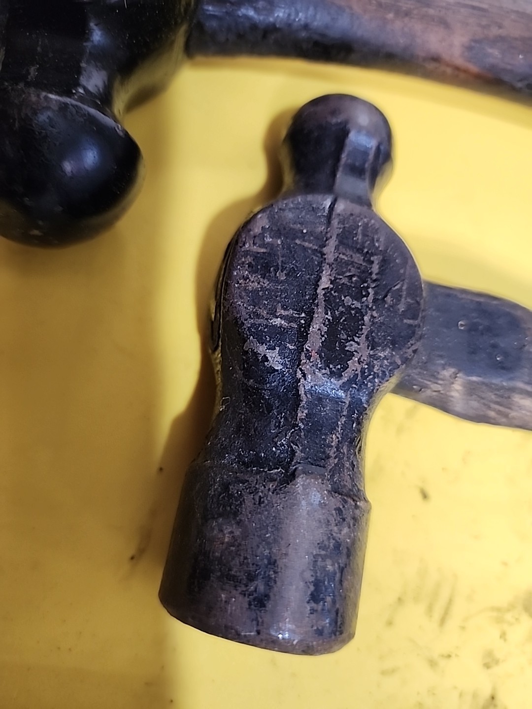 2-Vintage Ball Peen Hammers 24oz & 16oz. Original Handles (Actual Wt 36oz & 20oz