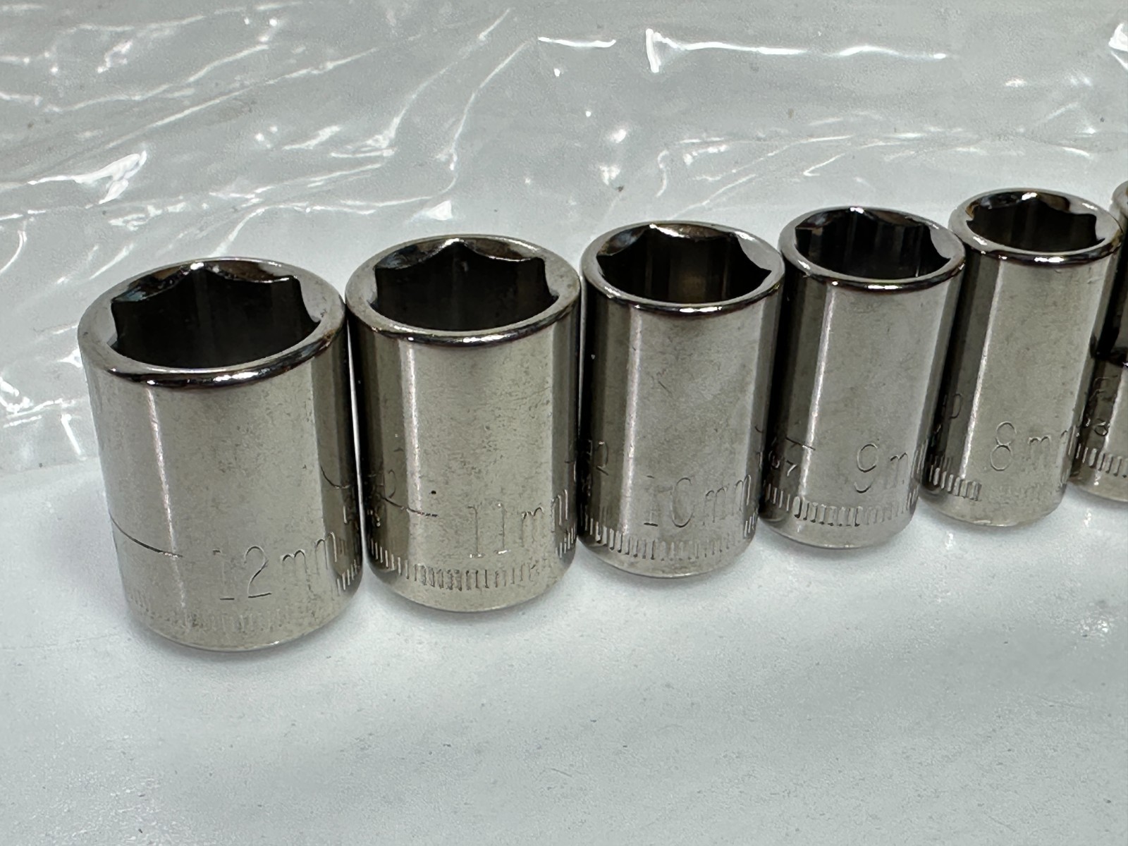 🇺🇸 Craftsman Tools USA G 9pc Metric 4mm-12mm Shallow Socket Set 1/4″ Drive NOS