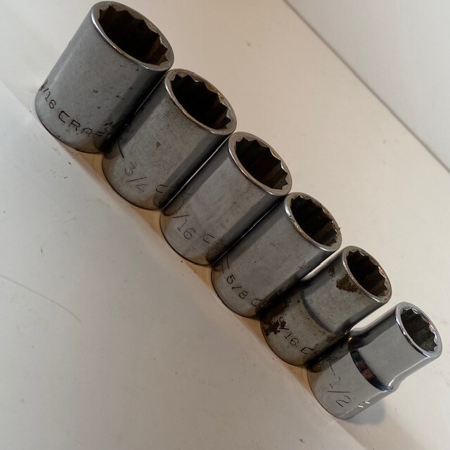 Craftsman USA 1/2″ Drive 6pc Socket Set 13/16″ to 1/2″ Shallow 12pt V Series