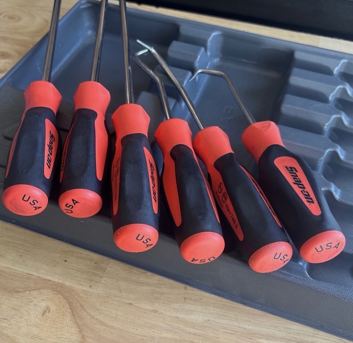 Snap On 6 pc Soft Grip Radiator Hose Pick Set (Orange) Part# SGRHT6BO