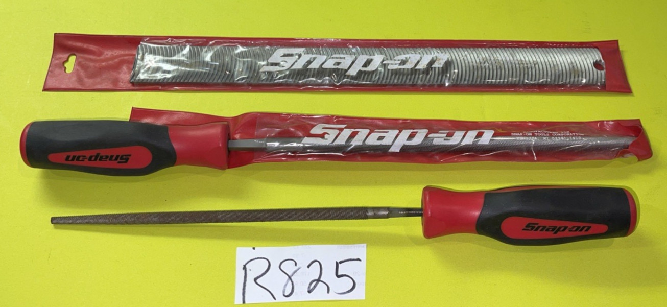 SNAP-ON TOOLS 3 PIECE MIXED FILES SOFT GRIP RED HANDLES