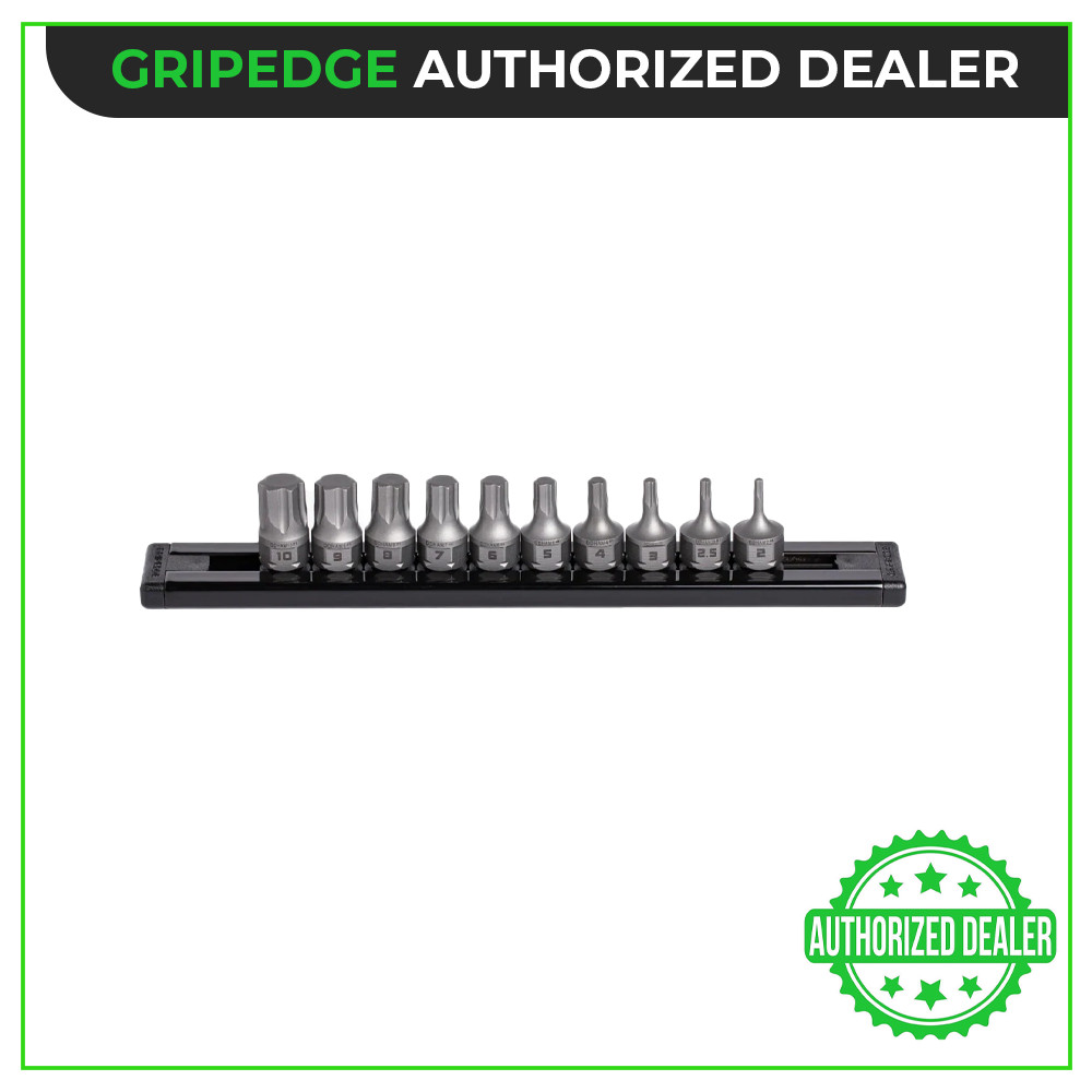 GripEdge Tools DDHAM10S 10 Piece 1/4″ Dr Dual Drive Metric RPT Hex Driver Set