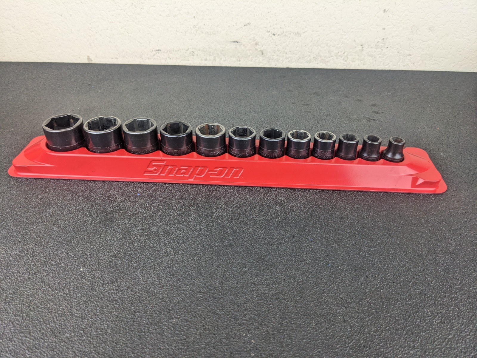 #bm391 Snap On Tools 12 Piece SAE Short 3/8 Impact Sockets Shallow Sockets