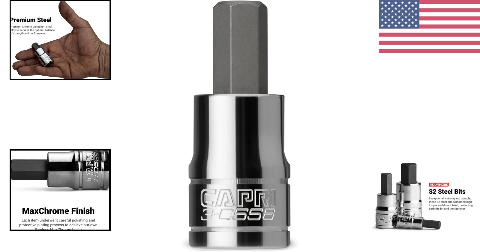 3/8-Inch Hex Bit Socket for Professionals – Durable S2 Steel and Chrome Finish