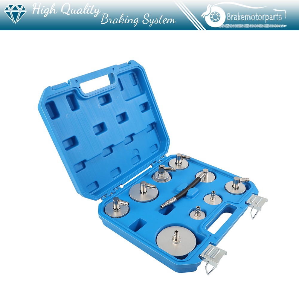 9PCS Automotive Brake Reservoir Adapter Set For Brake Fluid Bleeder