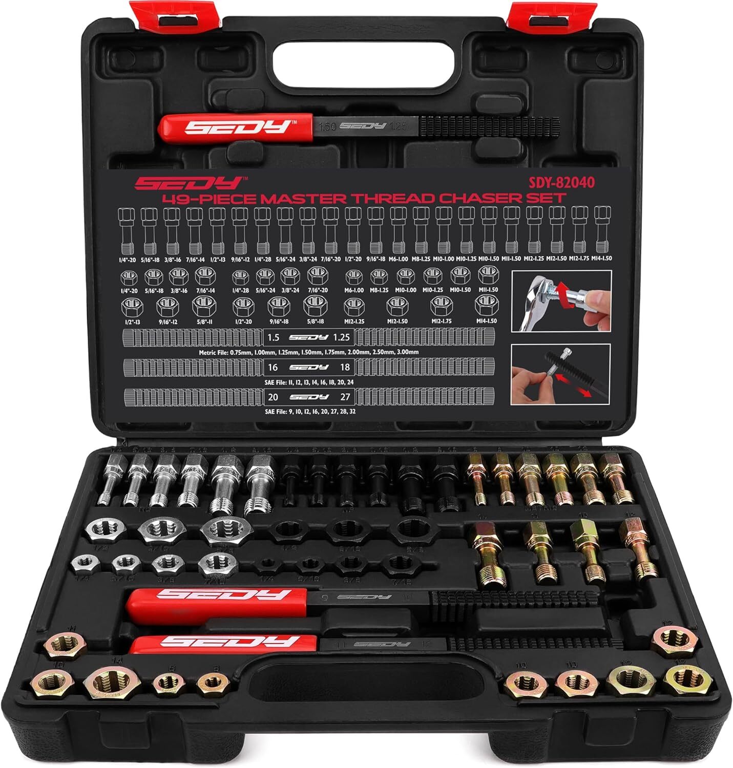 Thread Repair Chaser Tool 49PCS Cleaner Rethreading Master Kit