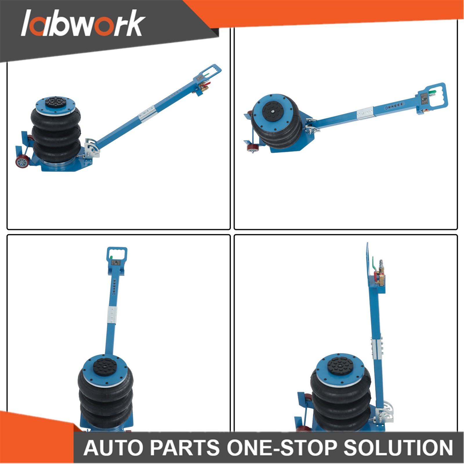 Labwork Triple Bag Air Jack 3 Ton/6600 lb Pneumatic Jack 17.7″ Car SUV Lifting