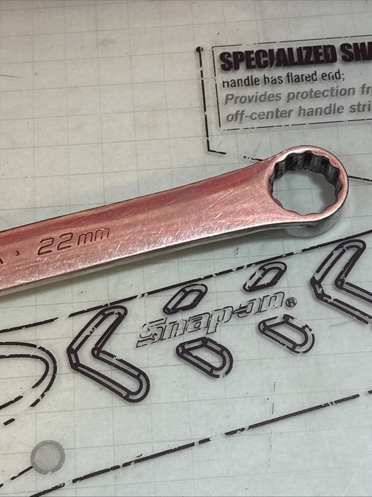 Snap-on Tools XDHSFM2122 21mm-22mm 12-Point Metric Short 0° Offset Box Wrench