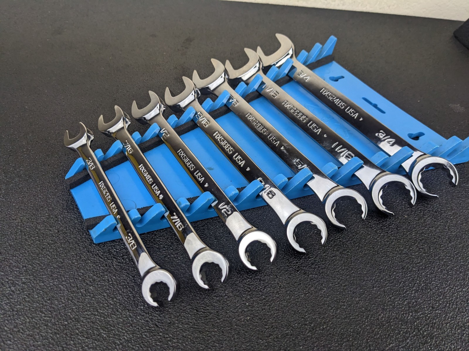 #bn375 Snap-on NEW RXS 3/8″ to 3/4″ 12-Point Broached Flare Nut Line Wrench Set