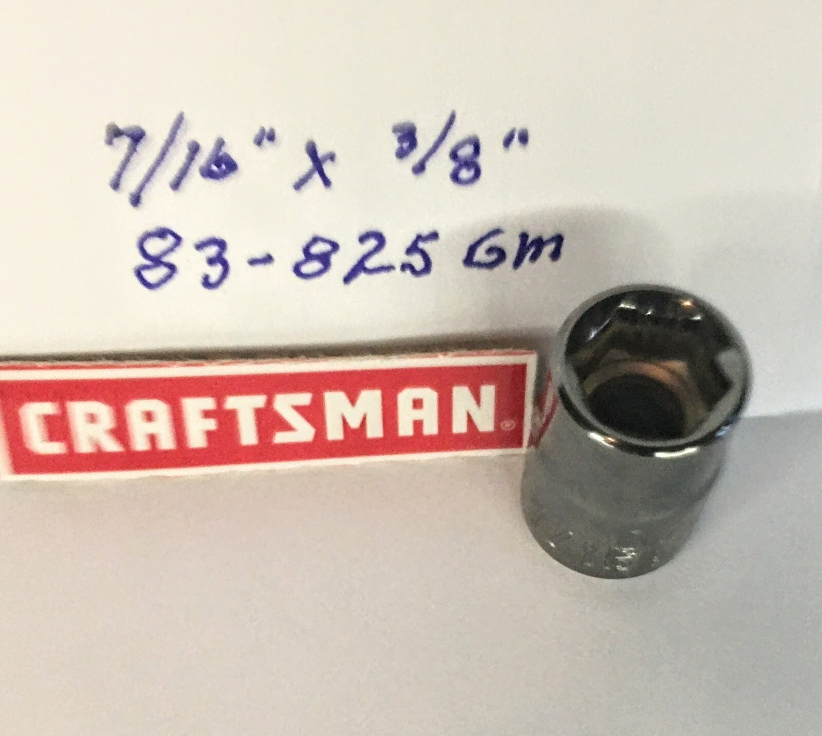 Craftsman  7/16″ x 3/8″ Dr Socket 83-825GM Gunmetal Chrome 6 Pt Free Shipping