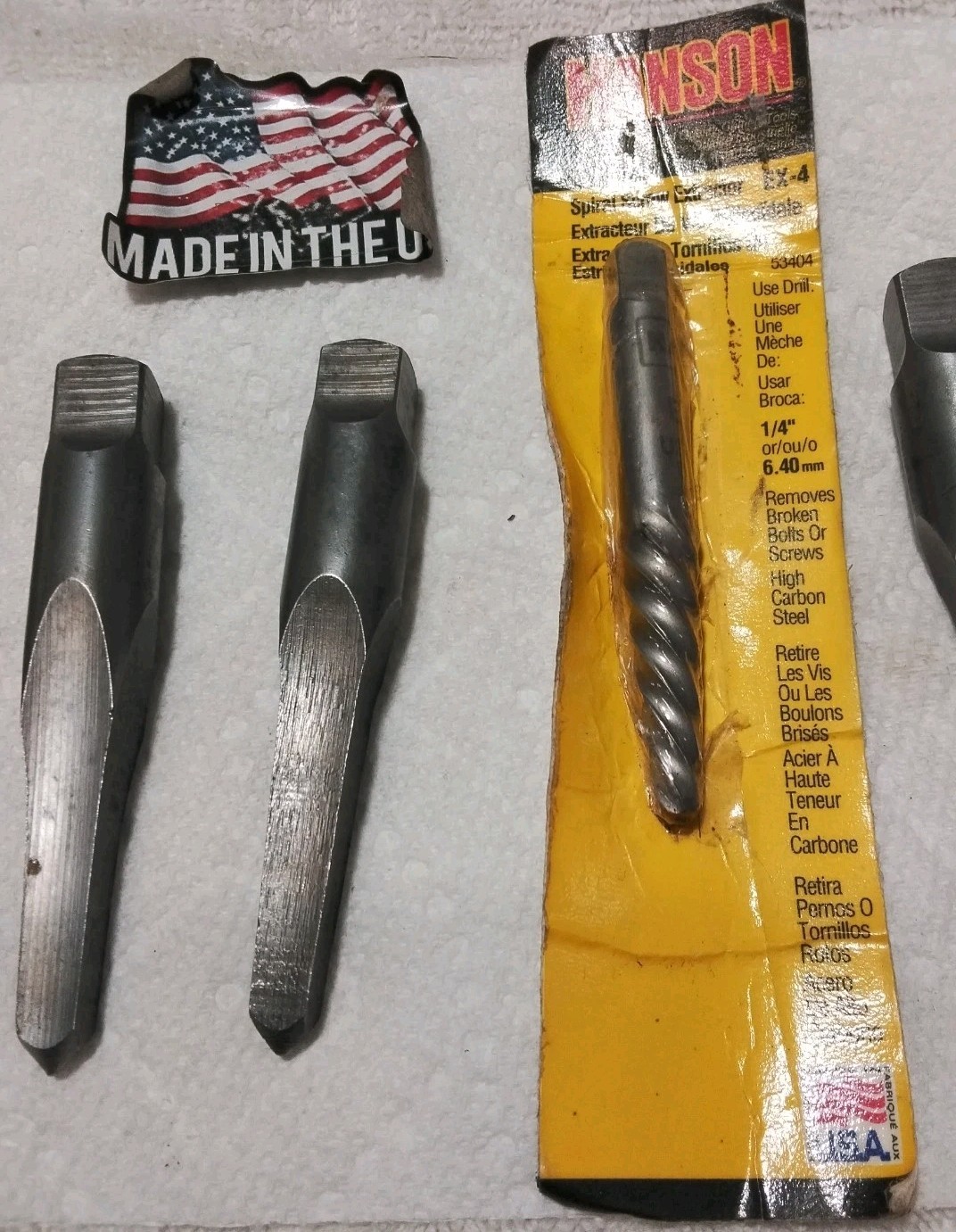 8PC IRWIN-HANSON USA-MADE #2-3-4-5 STRAIGHT/SPIRAL ASSORTED SCREW EXTRACTOR SET