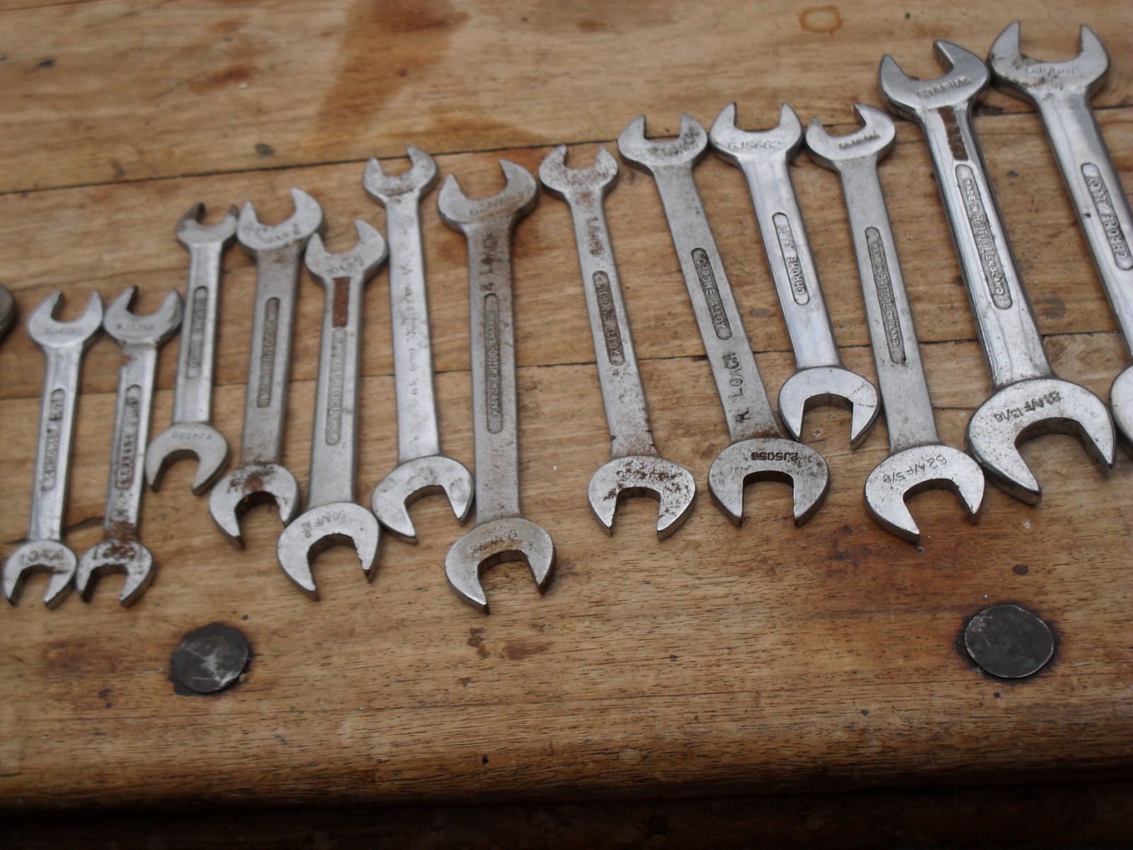 14 vintage britool AF spanners 1/2 x 7/16 (5) 1/2 x 9/16 (3) 9/16 x 5/8 (3) more