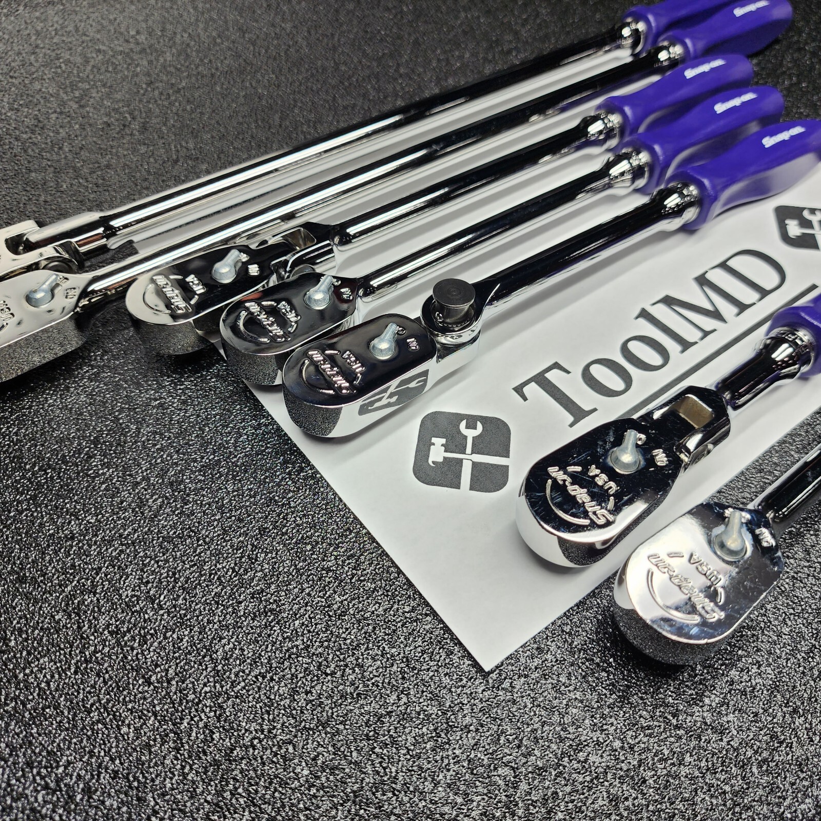 Snap-on Tools NEW 7pc DARK PURPLE Hard Handle 3/8″ Drive Fixed Flex Ratchet Set