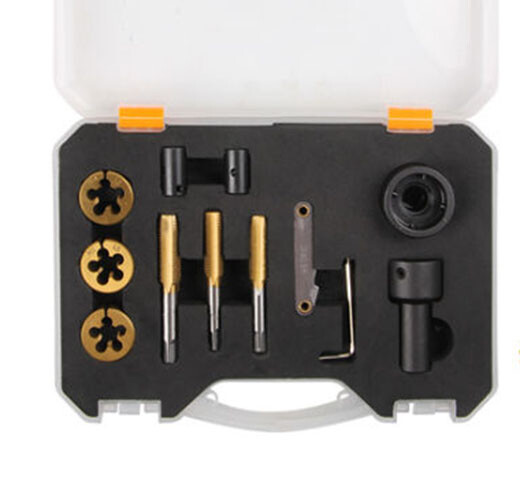 12pcs Tap & Die Set for Wheel Studs & Nuts Thread Re-Cutting Wheel Nuts & Bolts
