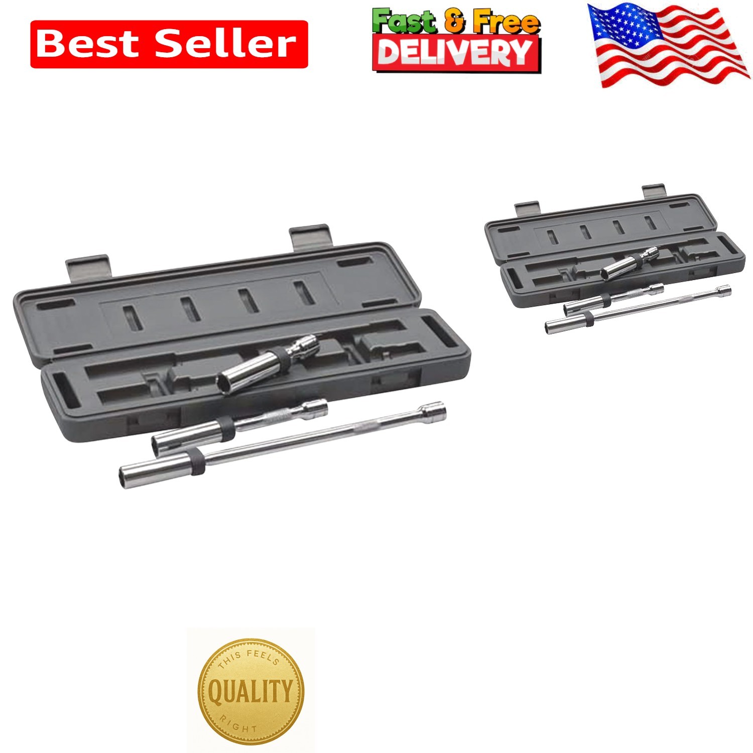 Magnetic Swivel Spark Plug Set – 3-Pc. Kit with Alloy Steel Construction