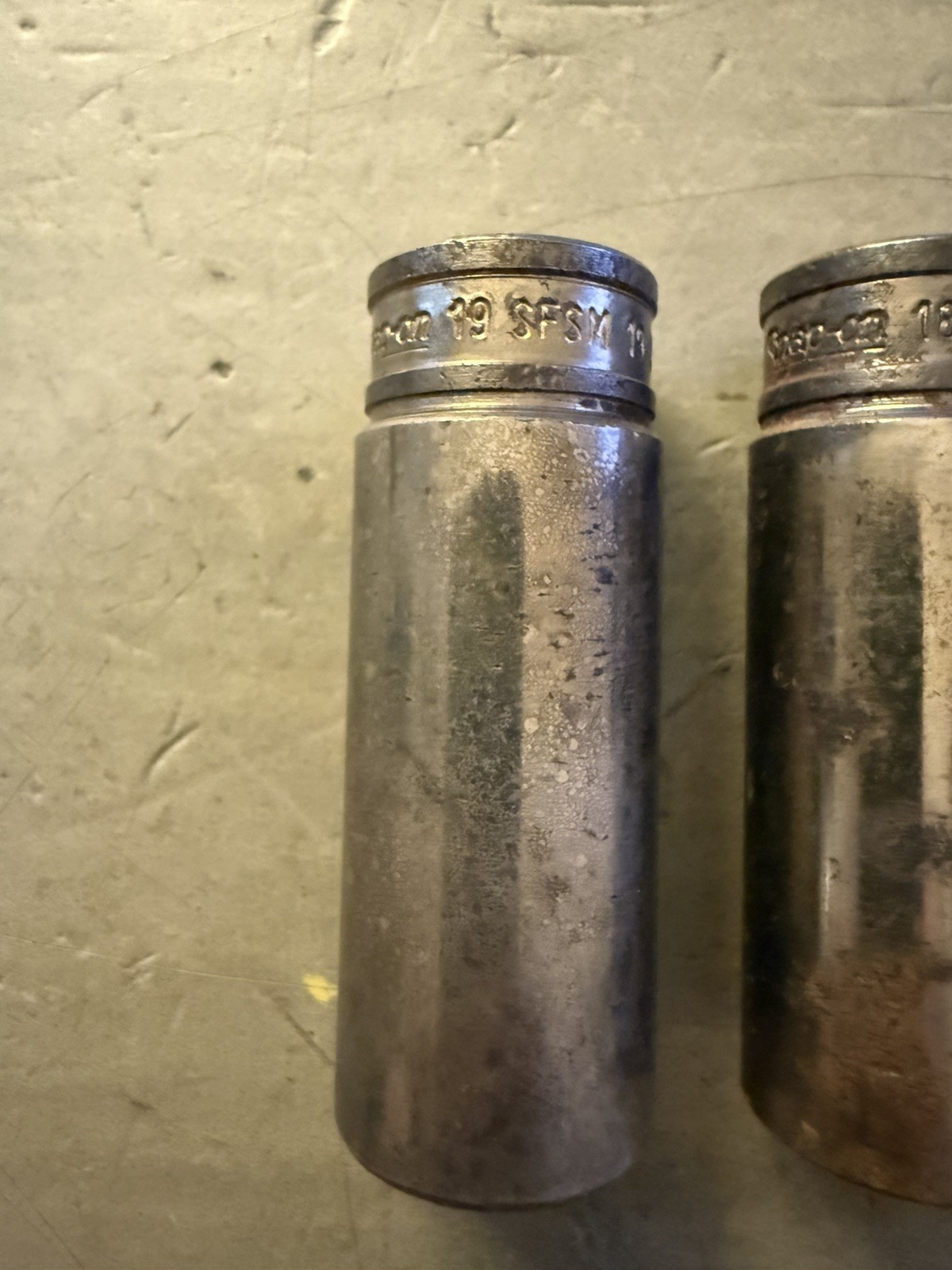 Vintage Snap-on Tools USA Lot of 6 3/8″ Drive Metric 6 Point Sockets 13 17 18 19