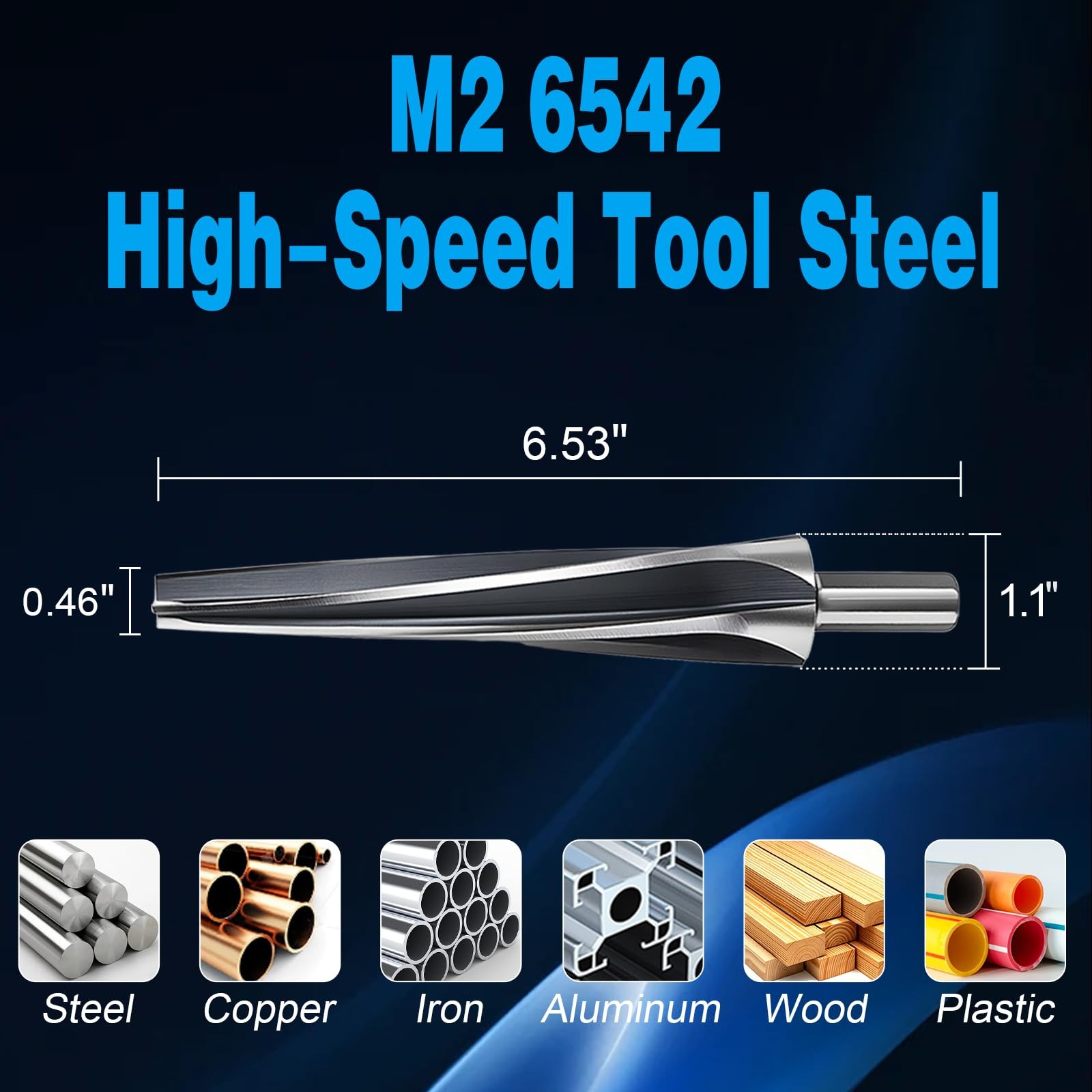 Joint Reamer 7 Degree M2 6542 HSS 1-1/2In Per Foot Tie Rod Heavy Duty Universal