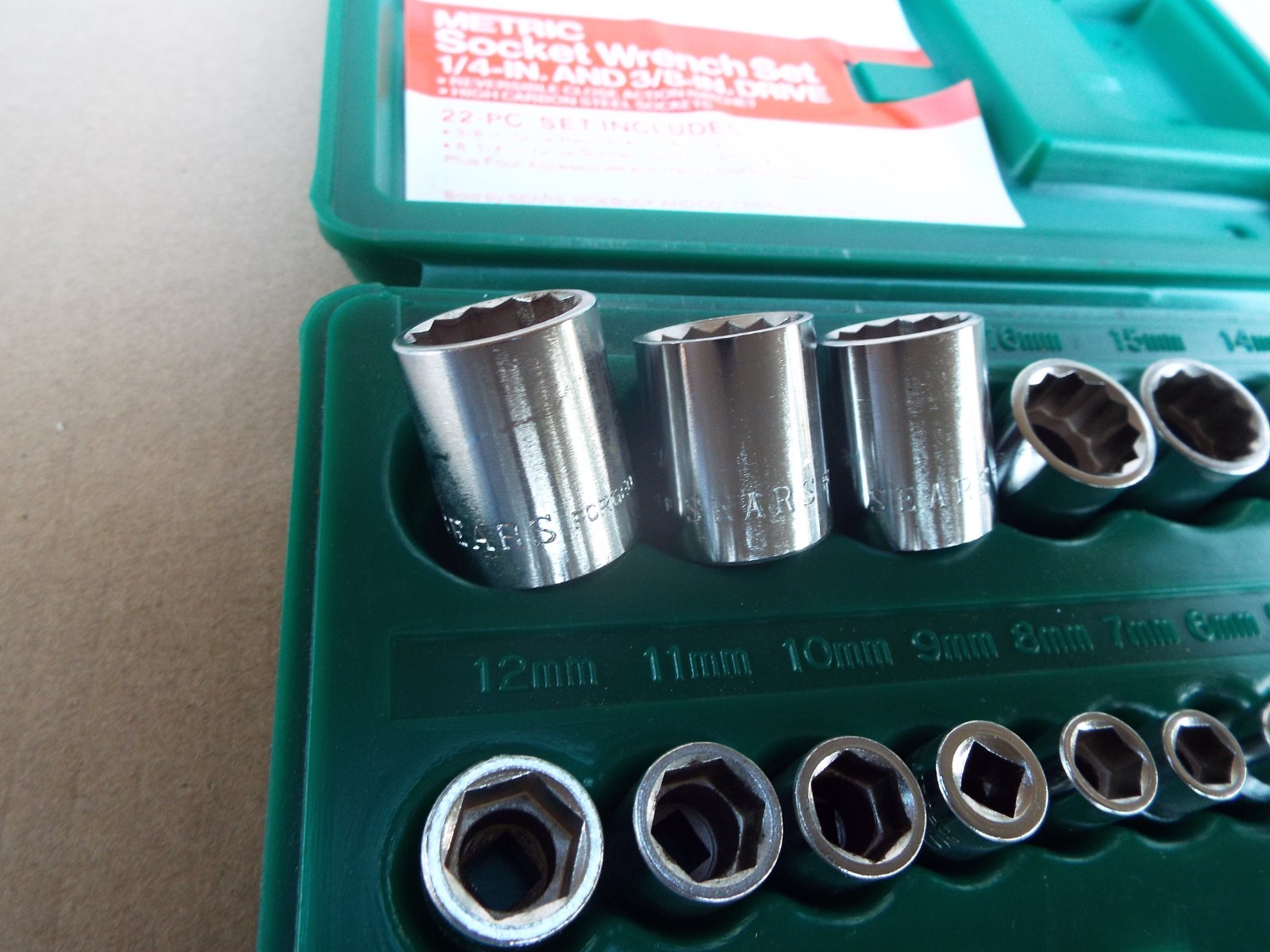 Vintage SEARS 9-4374 Metric Socket/Wrench 22 Pc Set 1/4,3/8 Dr Sears Tools Japan