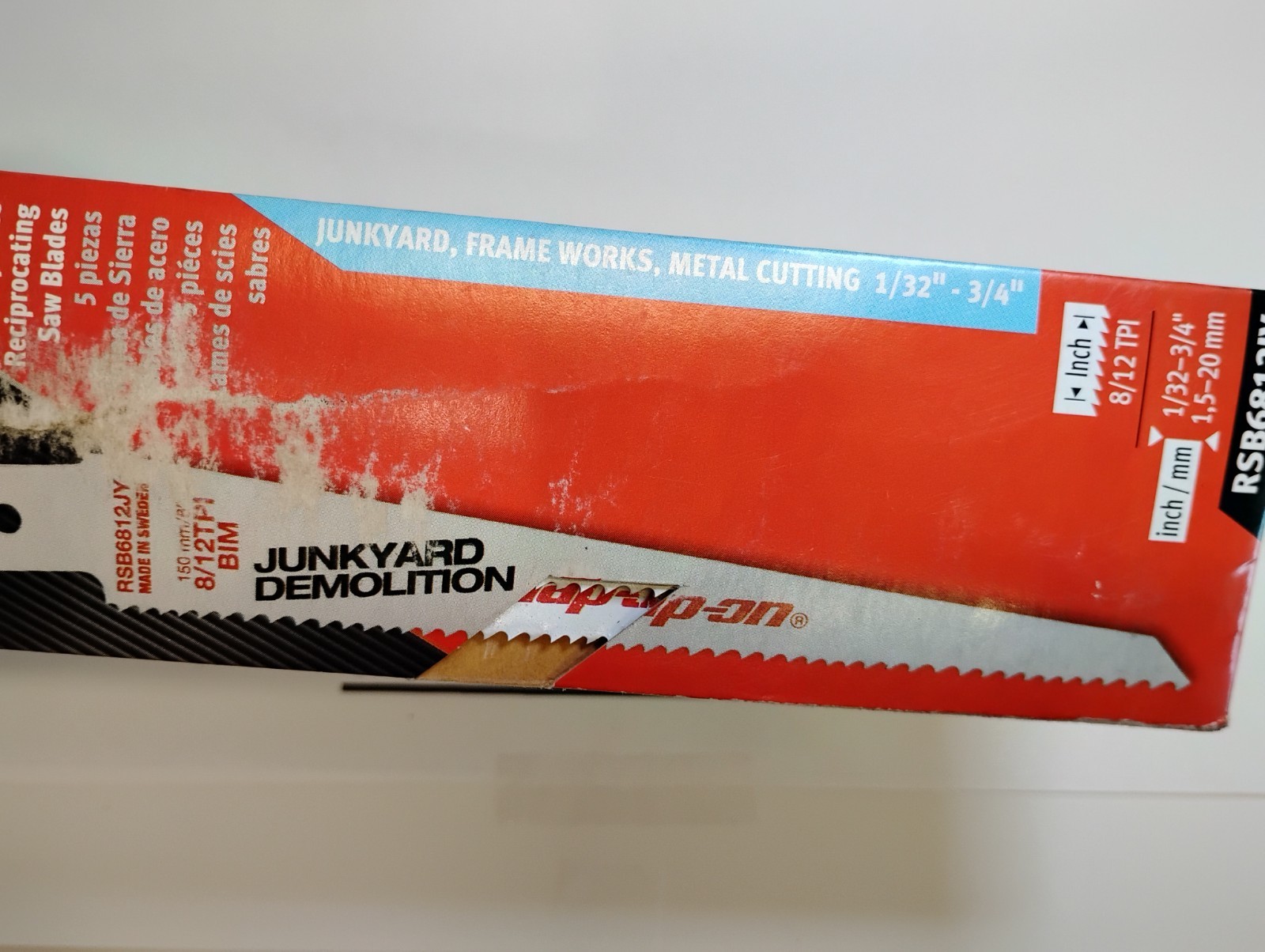 Snap-On Tools Sweden NEW DEMOLITION Blade Junkyard 6″ RSB6812JY
