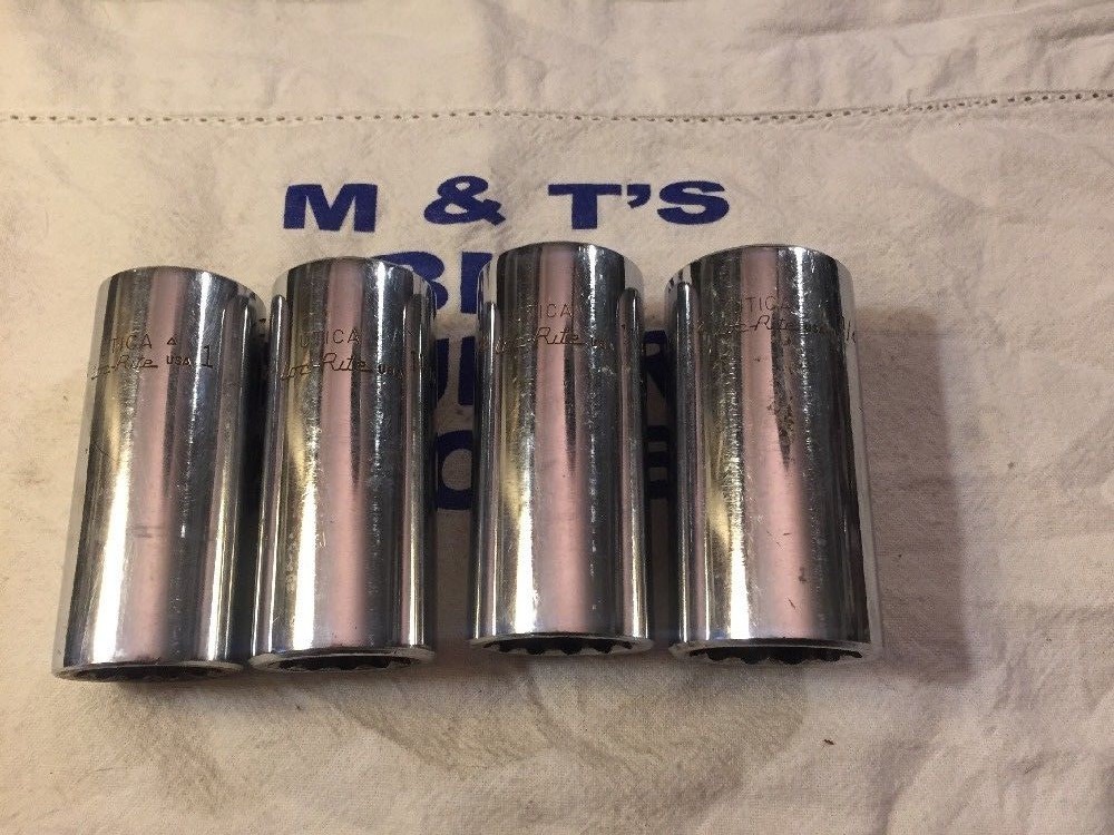Utica 3/4″ Dr 4-pc 12pt Loc-Rite Deep Sockets 1″, 1-1/16″, 1-1/8″, 1-1/4″ USA