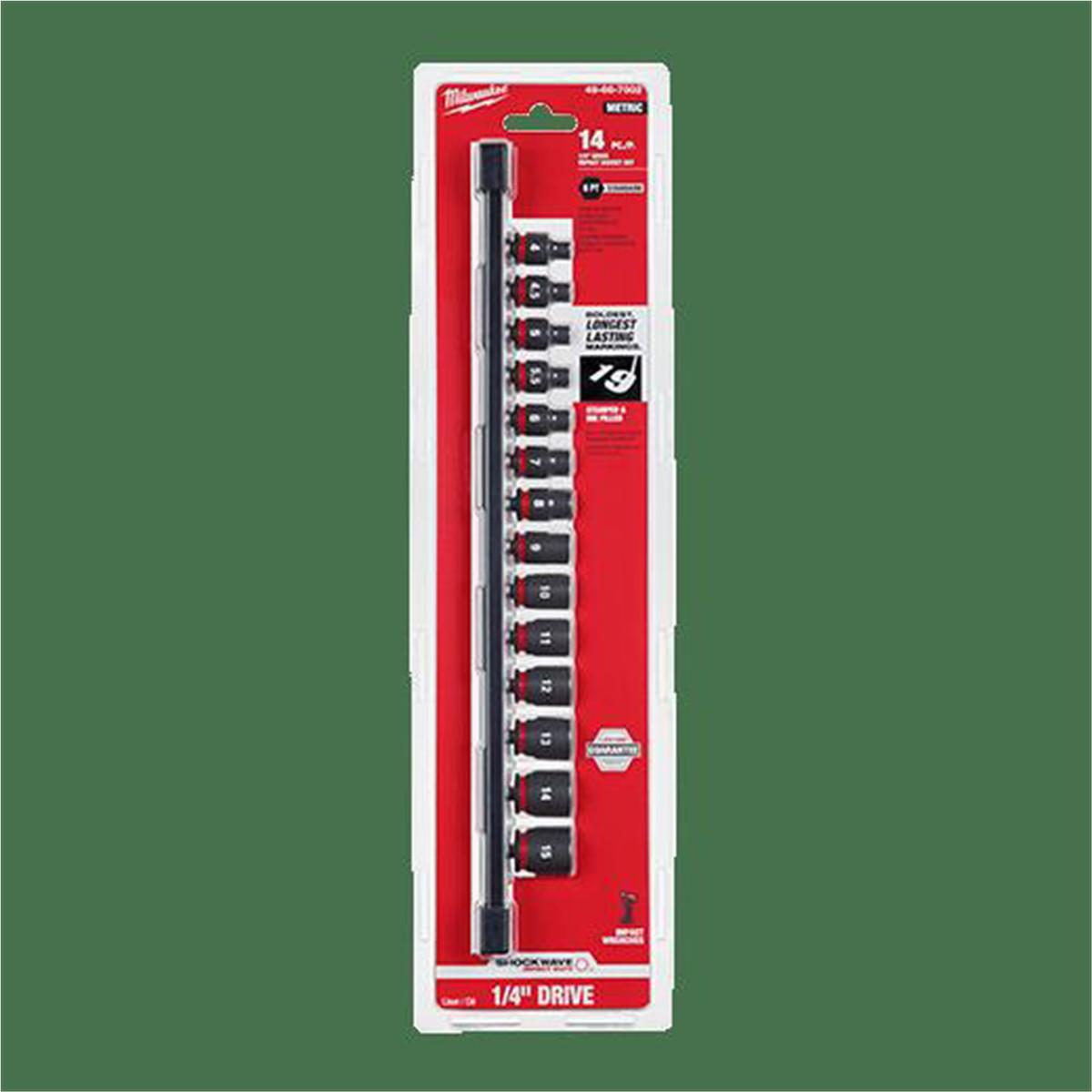 Milwaukee Tool 14PC SHOCKWAVE Impact Duty Metric Standard 6 Point Socket Set