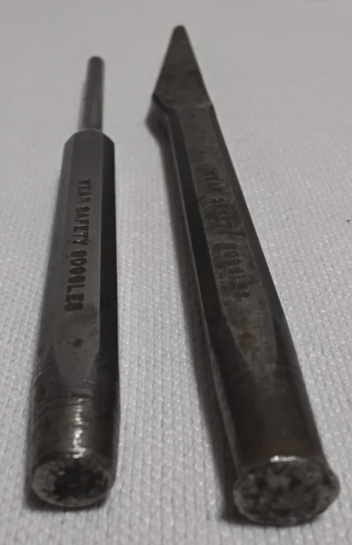 2pcs Snap-On Cope Chisel 5/8″ PPC 12 6″ & 3/16″ PPC108 Punch USA