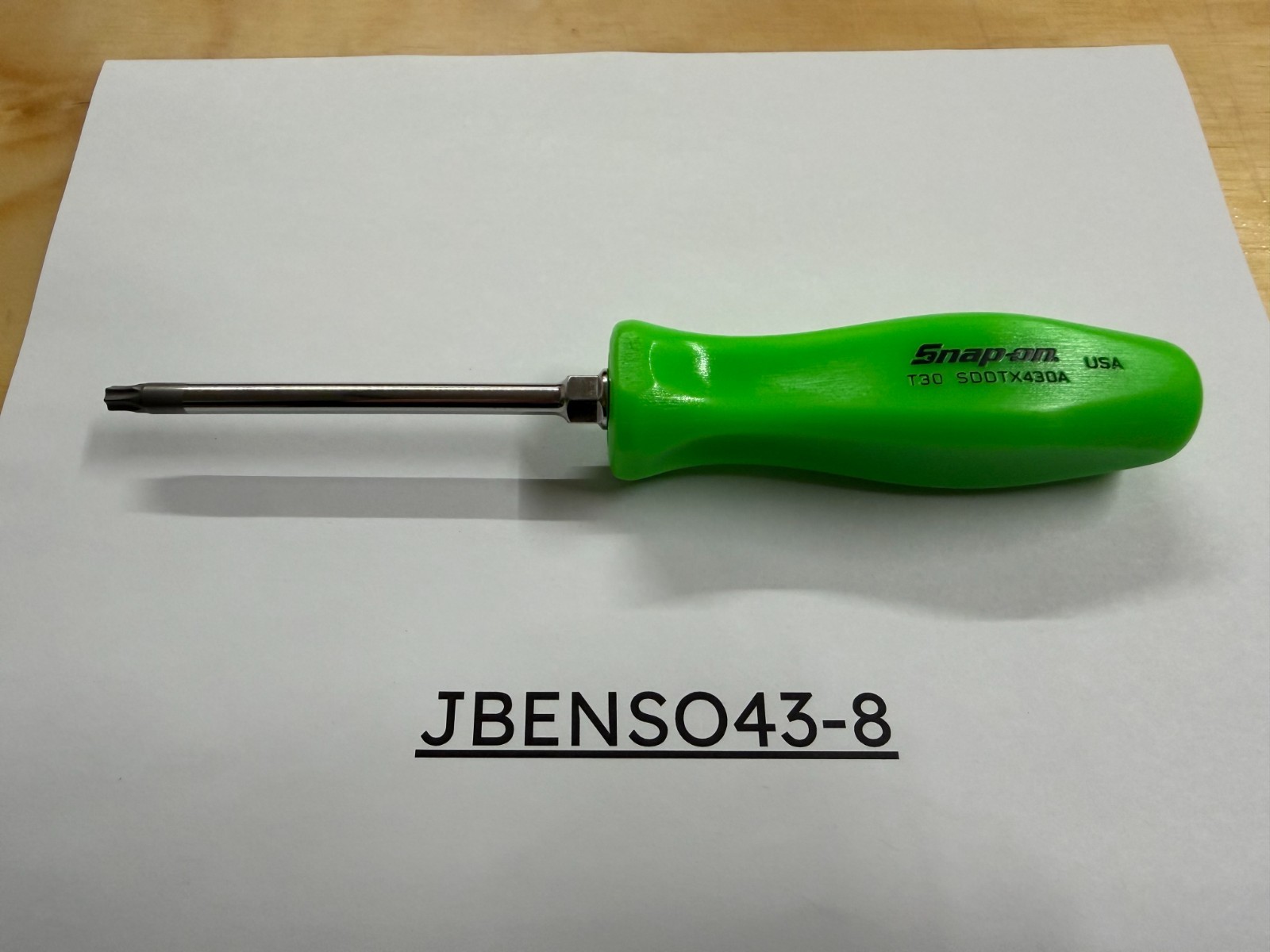 Snap-on Tools USA NEW RARE GREEN T30 Hard Grip Torx Screwdriver SDDTX430AG