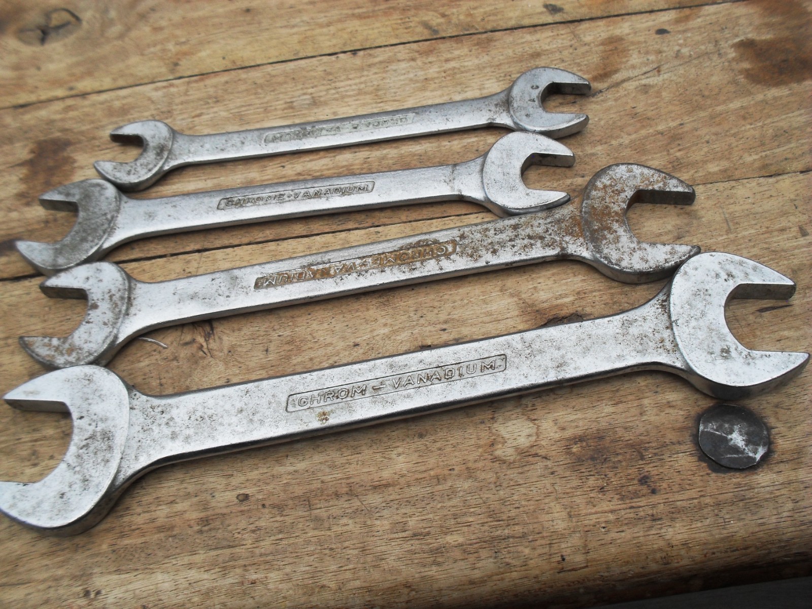 4 x vintage elora whitworth spanners 5/8 x 9/16, 1/2 x 7/16 , 7/16 x 3/8 +other