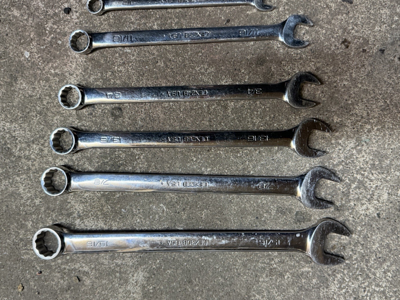 Snap On 5ps Tools Set OEX30B 15/16/7/8/13/16/3/4/11/16/1/2” Wrench USA
