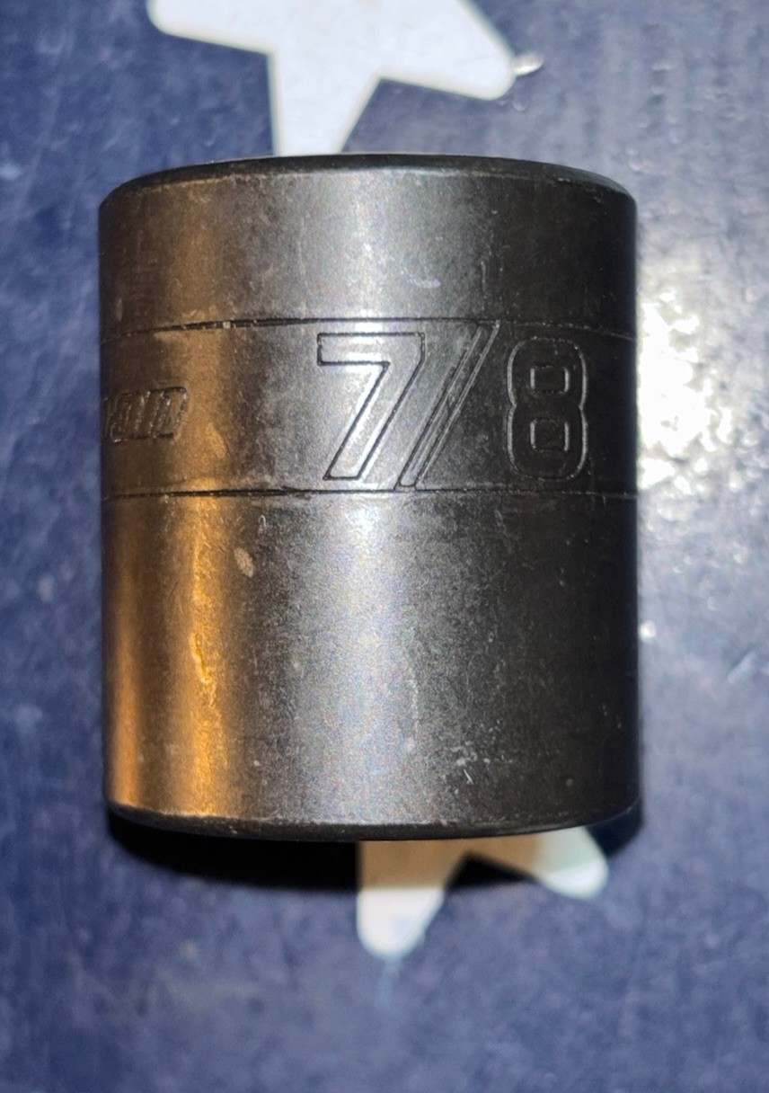 Snap-On 7/8” Shallow Impact Socket 1/2” Drive 6-Point SAE 7/8in IM280