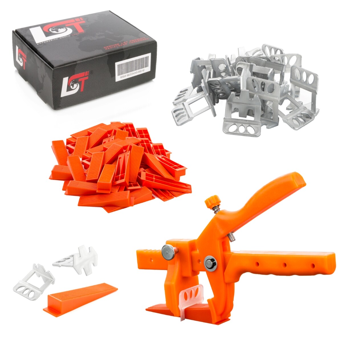 400x Pull tabs 2mm + 100x Wedges + Pliers Set 501-piece Leveling System Tiles
