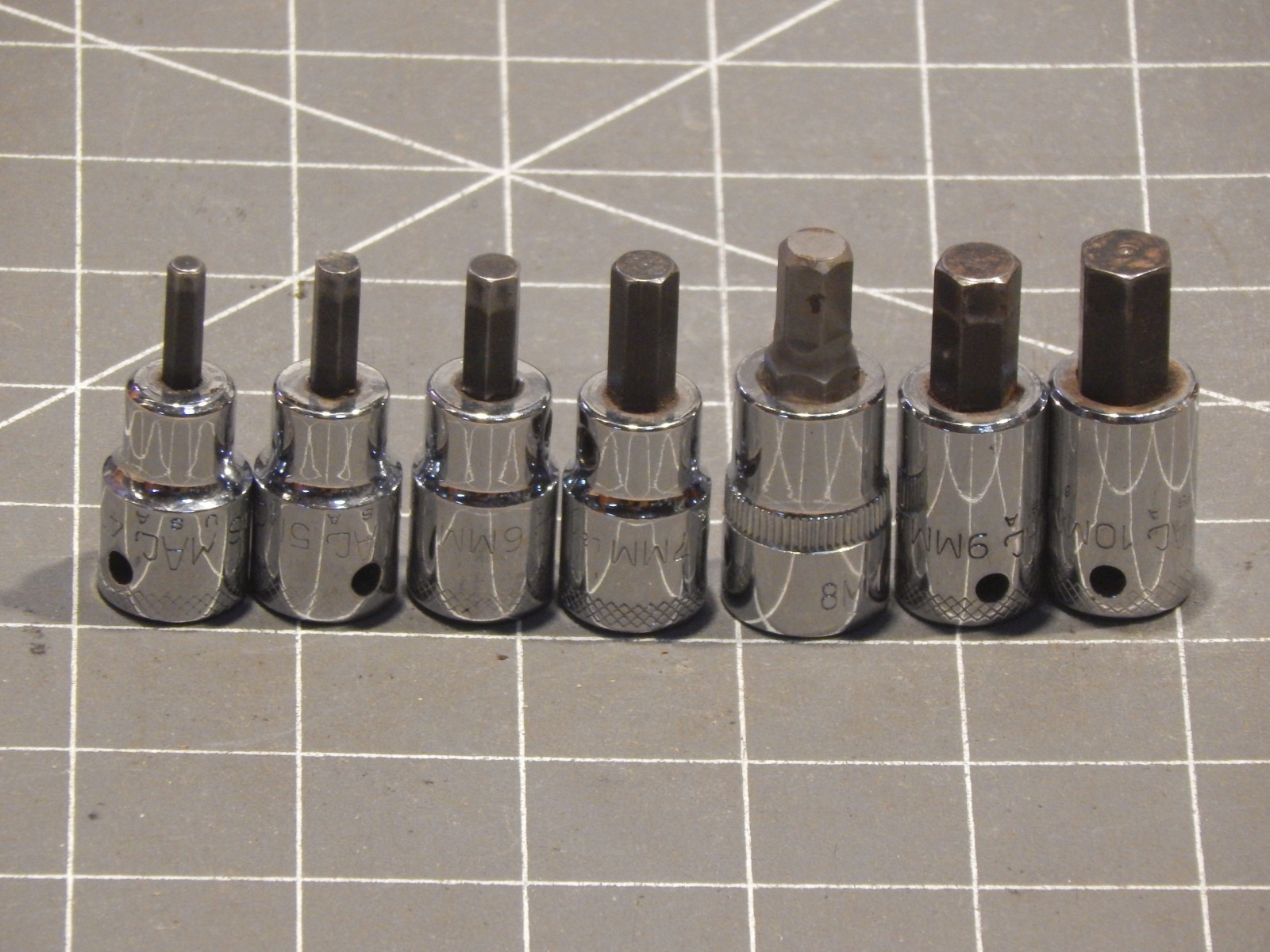 Mac Tools 7Pc Metric 3/8″ Drive Hex Allen Socket Driver Set 4MM 10MM Dr