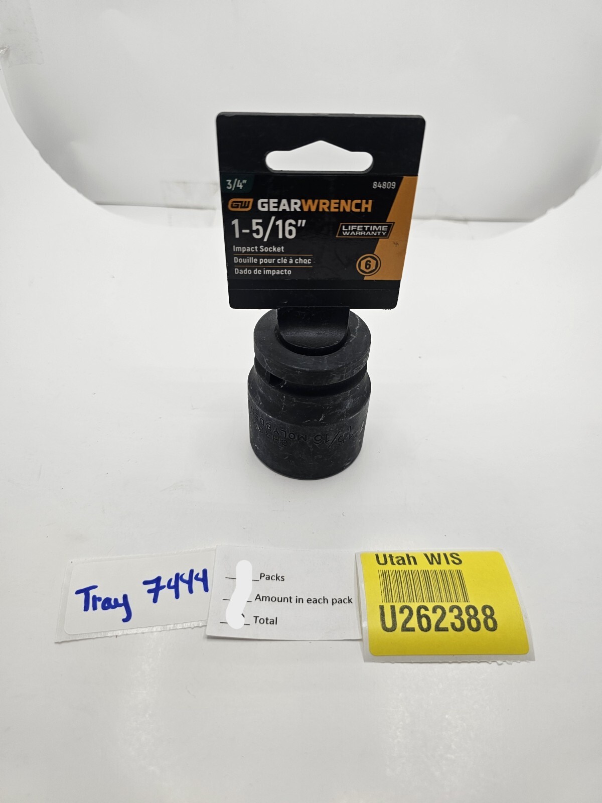 Gearwrench 84809 1-5/16″ -3/4″ Drive 6 Point Shallow Impact Socket Standard SAE