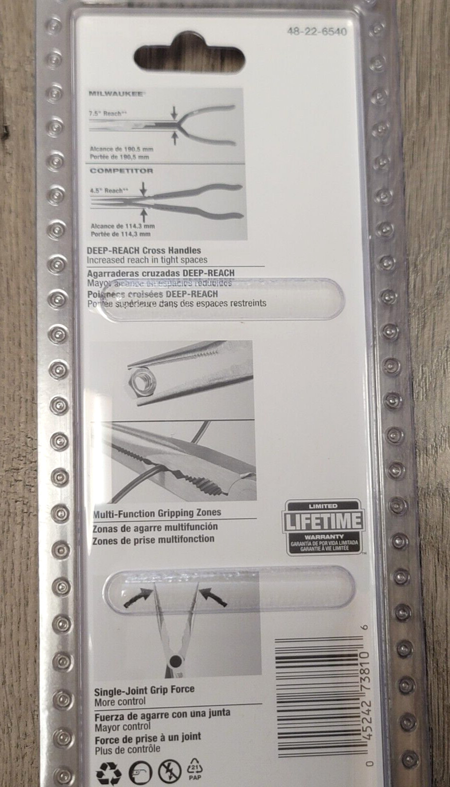 Milwaukee 13″ Extra Long Reach Straight Long Nose Pliers #48-22-6540