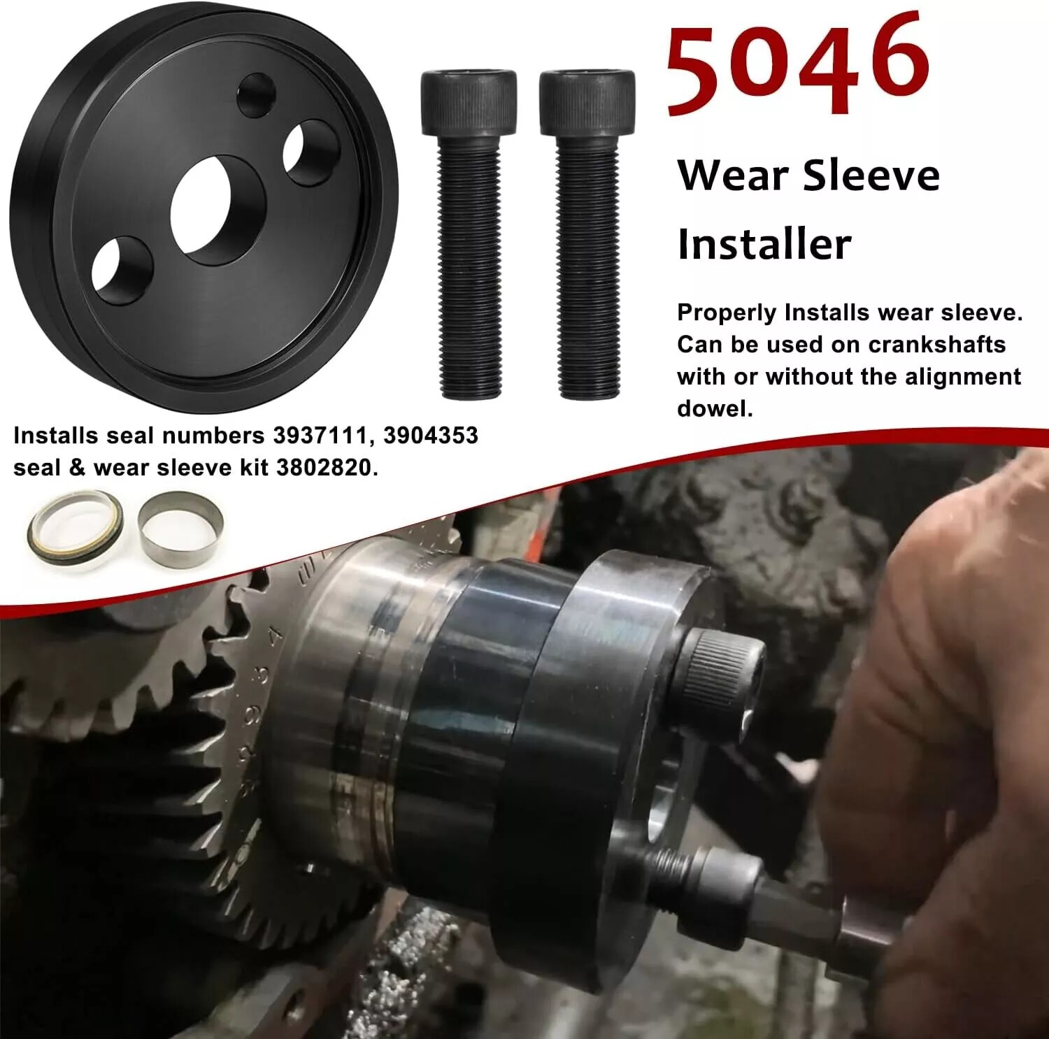 Front Cover Crankshaft Seal & Wear Sleeve Installer Tool For Cummins 3.9 5.9 6.7