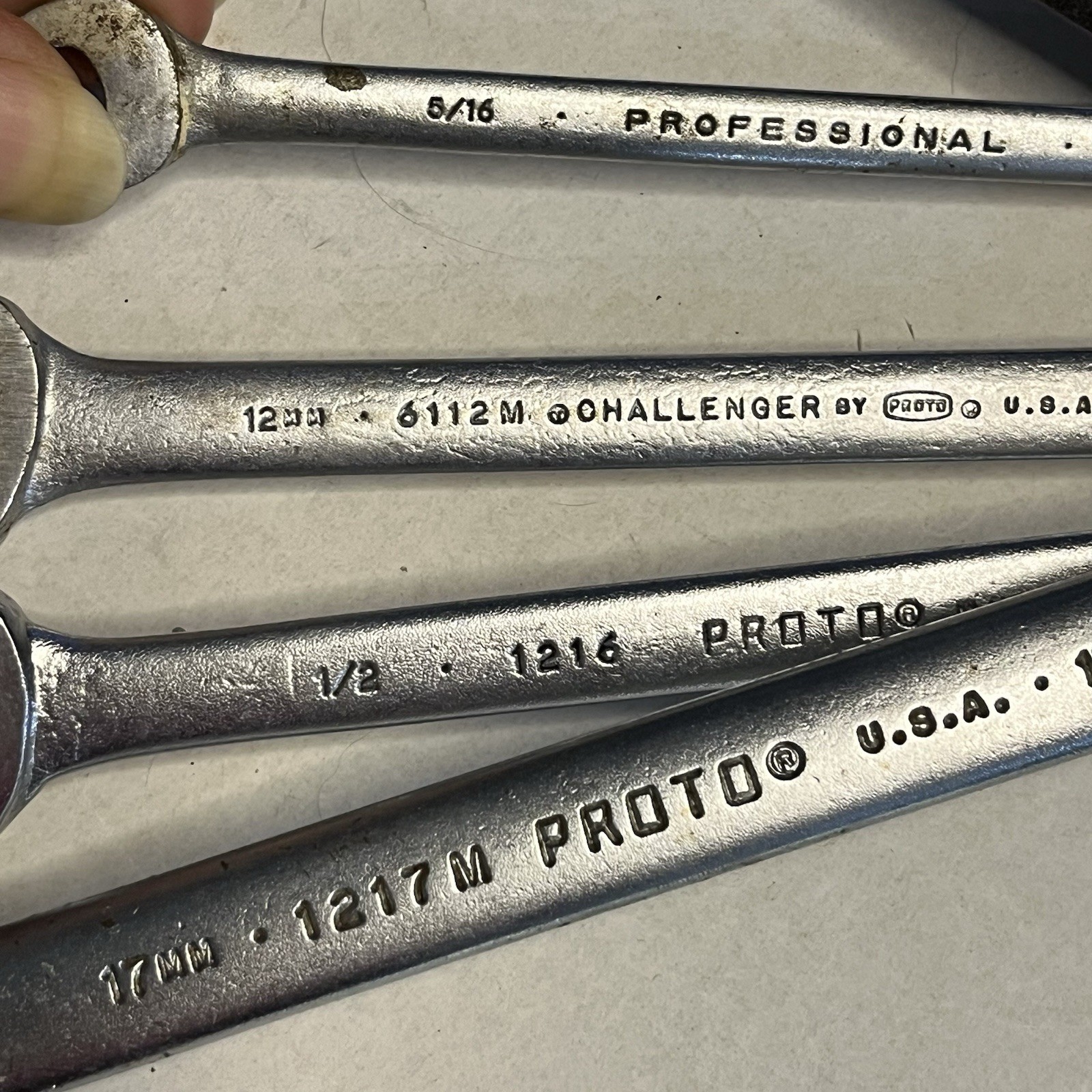 Proto USA Made Open End Box End Wrench Set 3/4 1/2 5/16 12mm 17mm