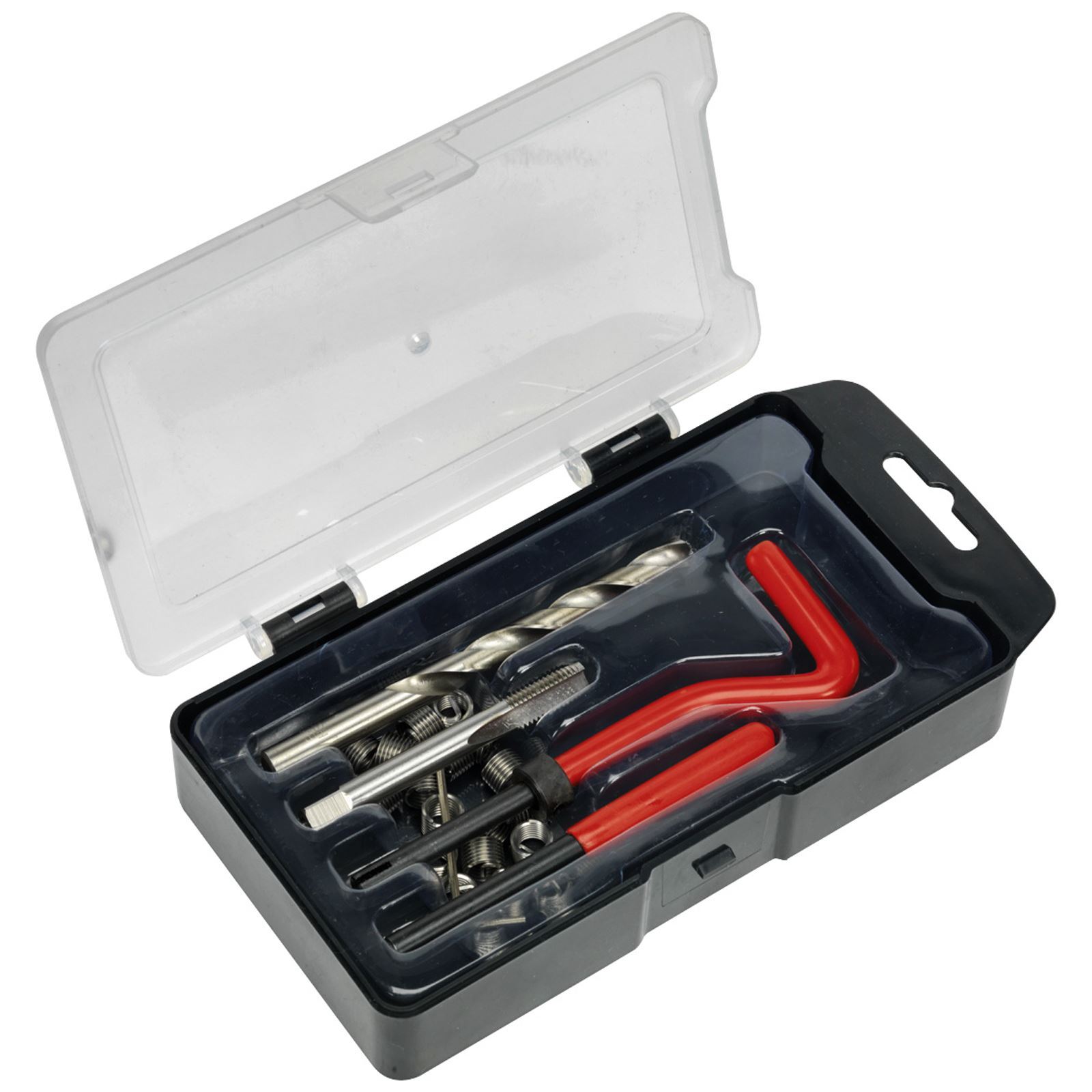 Sealey Damaged Thread Repair Kit M8 x 1.25mm Helicoil 15 Inserts Drill Bit Tap