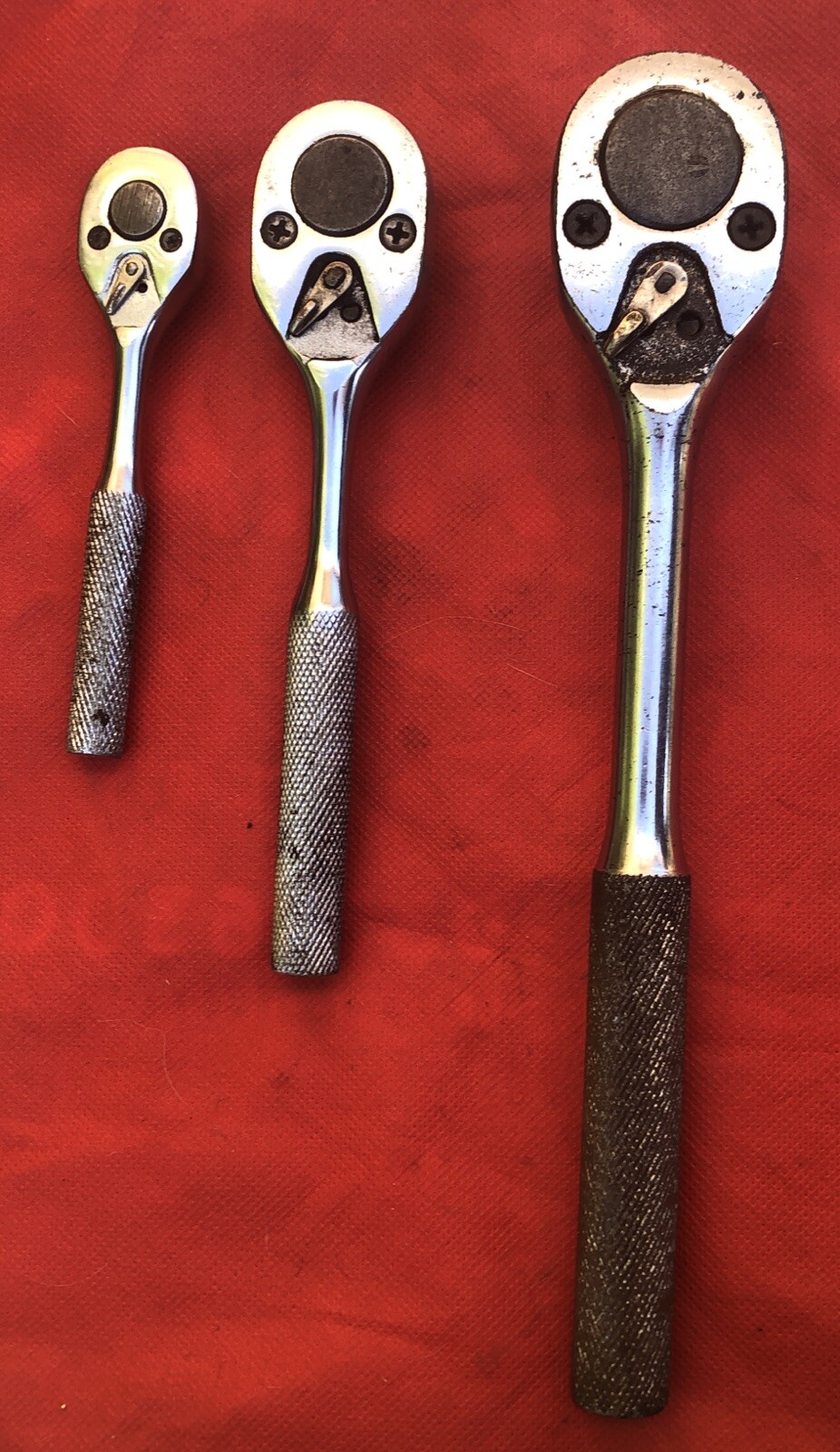 Vintage 1/4 3/8 & 1/2″ PROTO 3 Piece Ratchet Set # 4749, 5249 & 5449 Made in USA