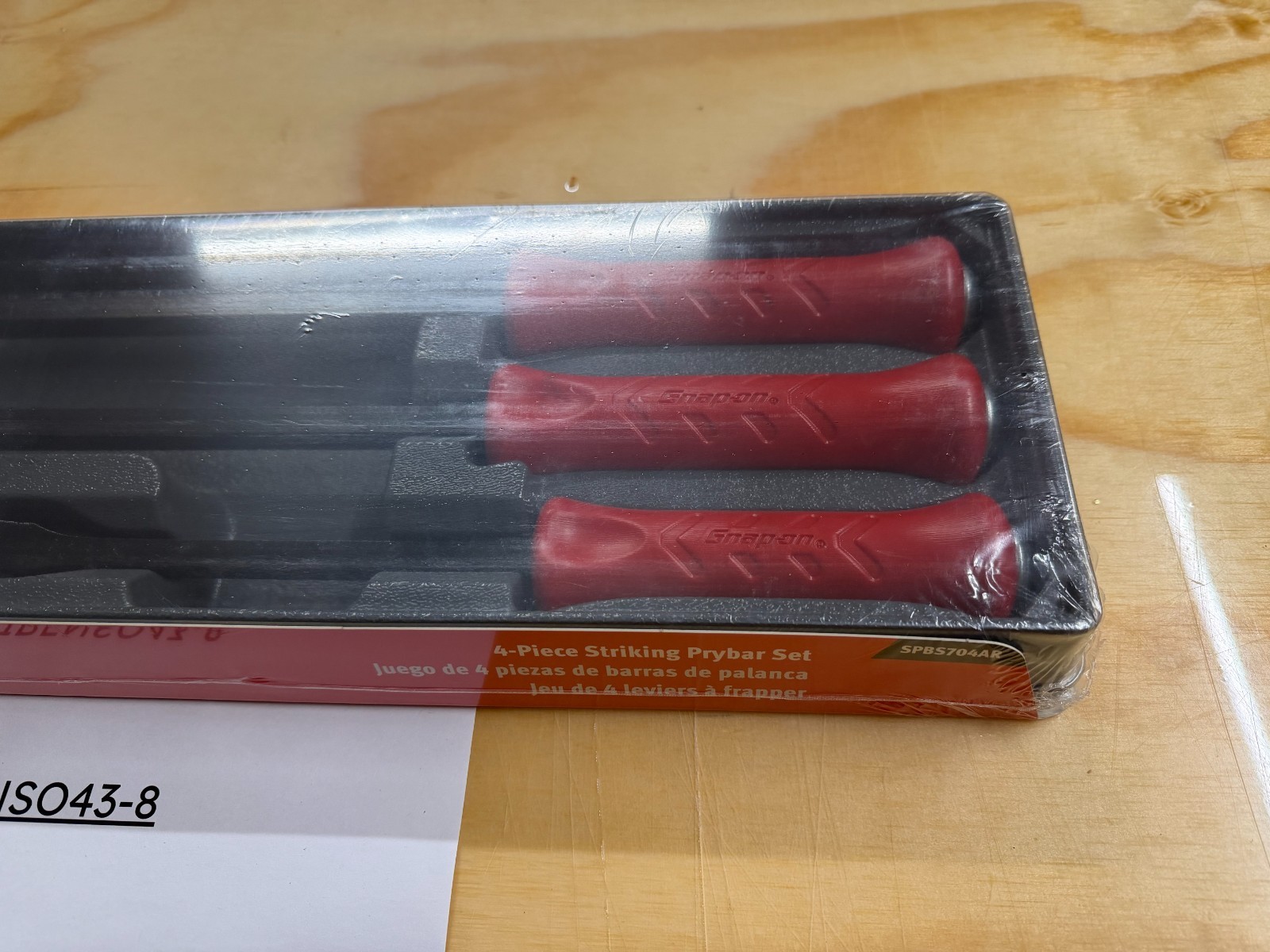 Snap-on Tools USA NEW 4pc RED Hard Grip Striking Prybar Set SPBS704AR