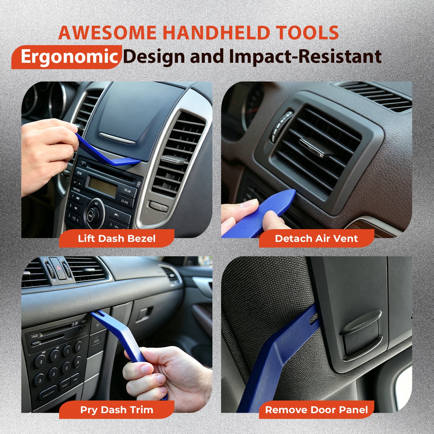 5Pcs Car Trim Removal Tool Set Hand Tools Pry Bar Panel Door Interior Clip Kit