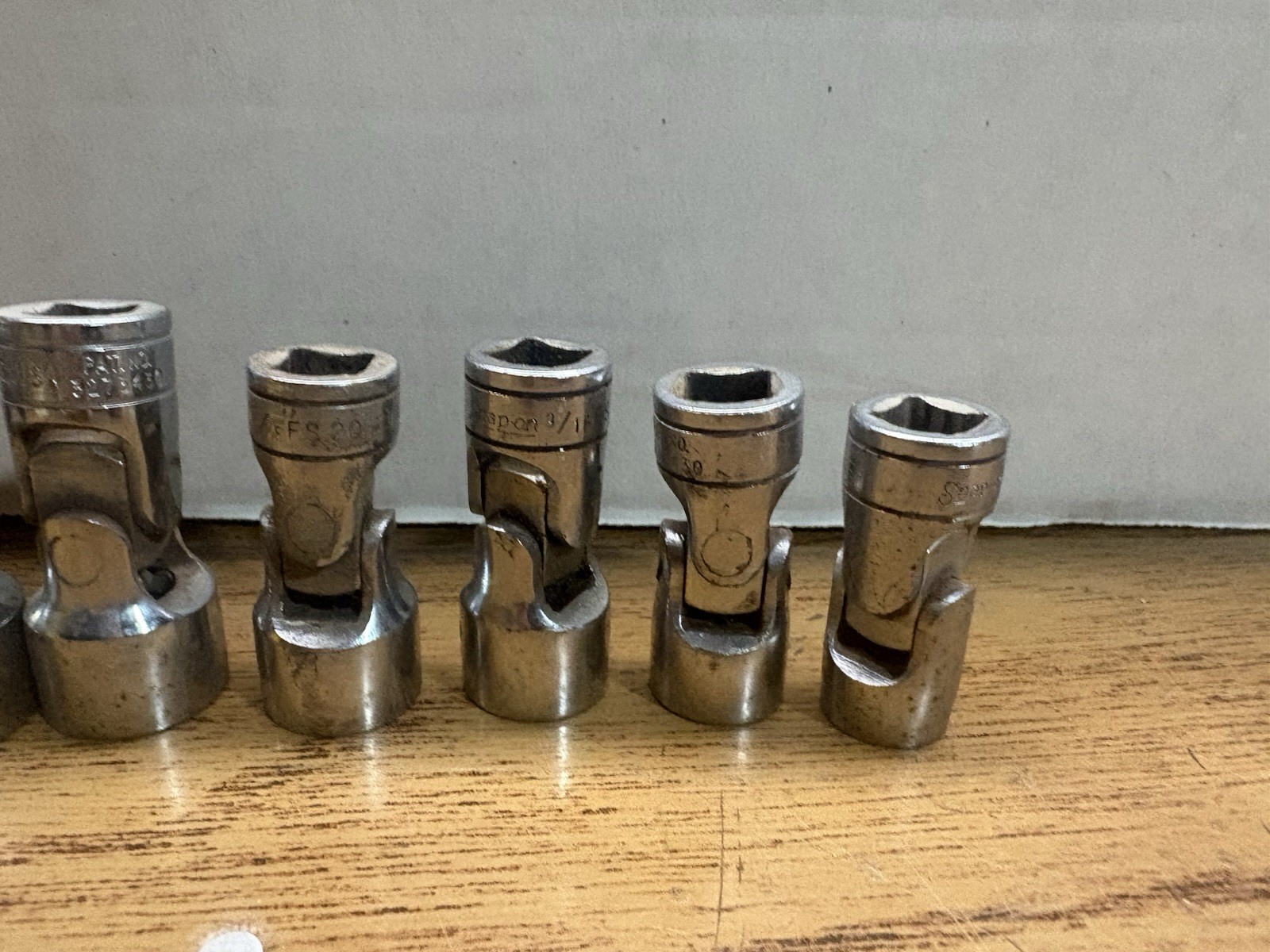 snap on socket set 1/2 Lot Of 6 Swivel Sockets Snap On SAE Used See Pictures